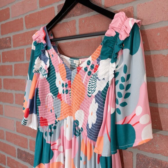 JODIFL - Abstract Floral Mini Dress - Small - Picture 10 of 11